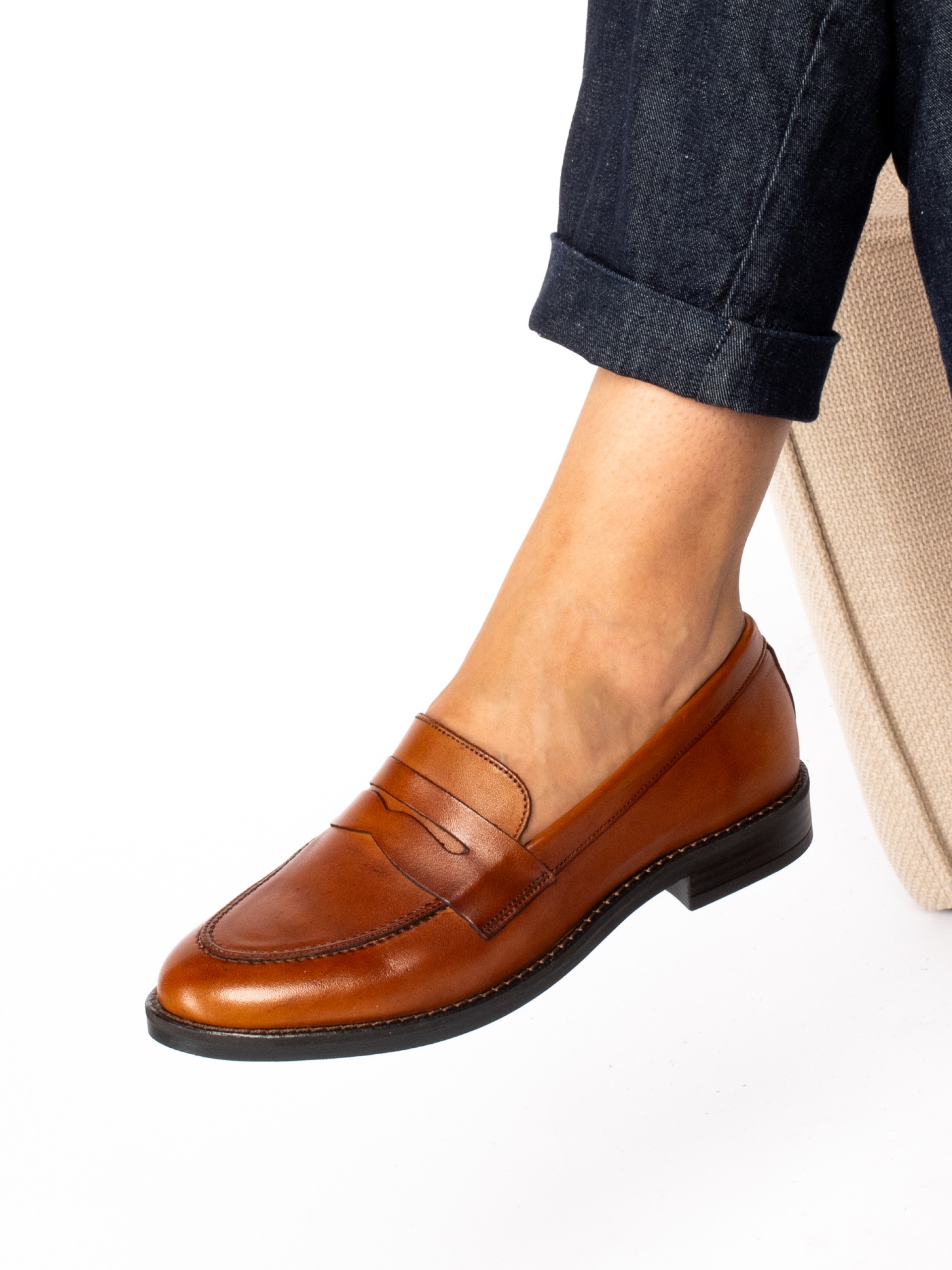 Mocassim clássico em pele