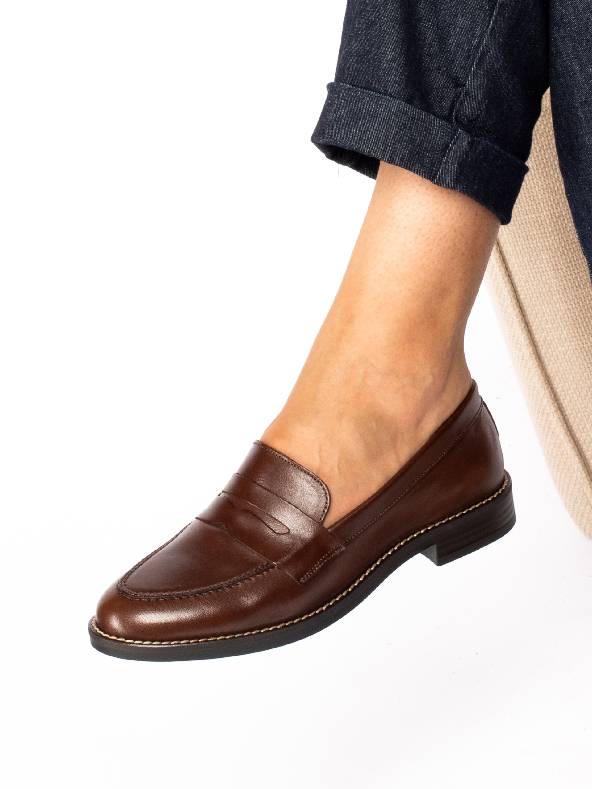 Mocassim clássico em pele