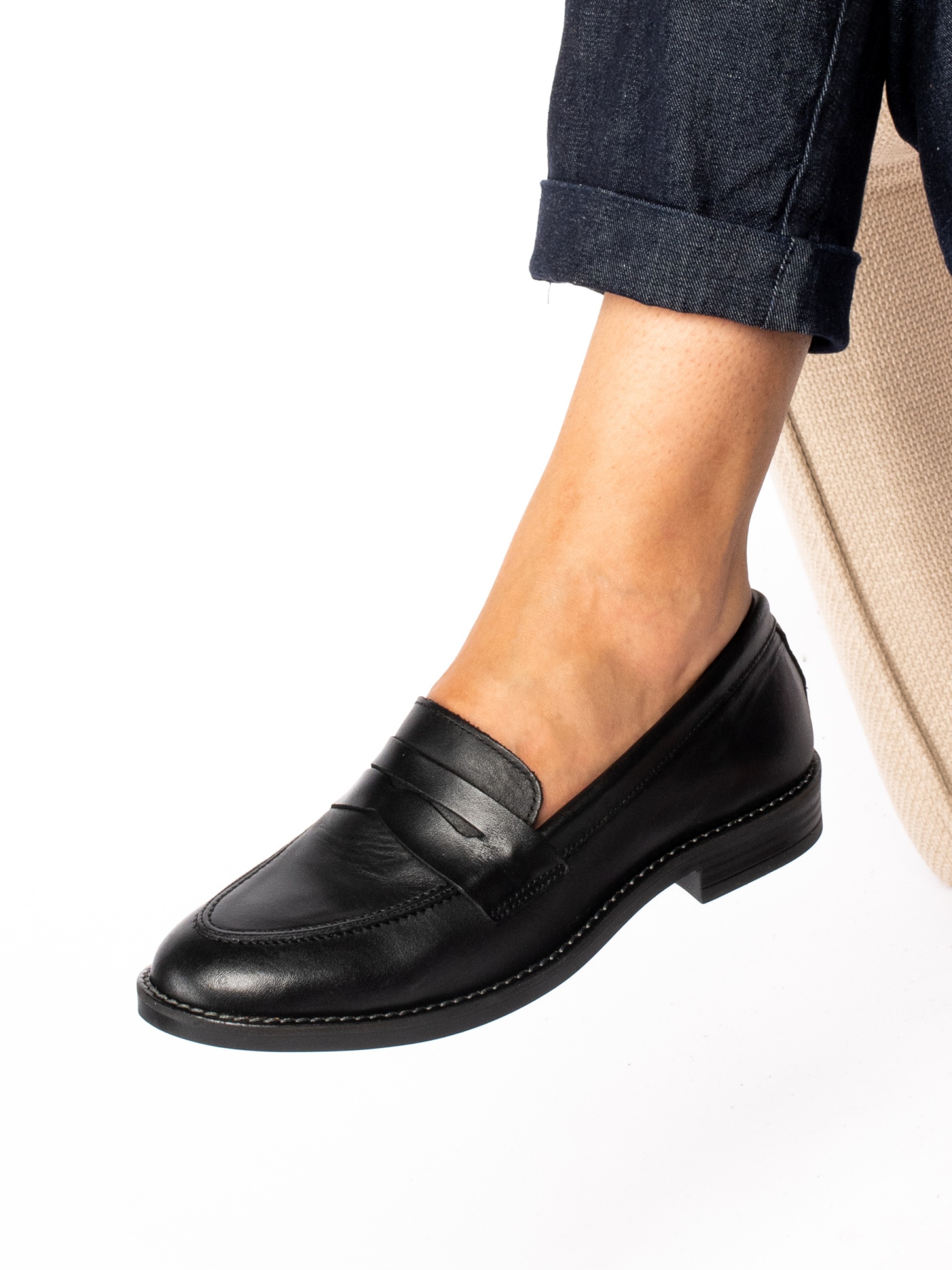 Mocassim clássico em pele