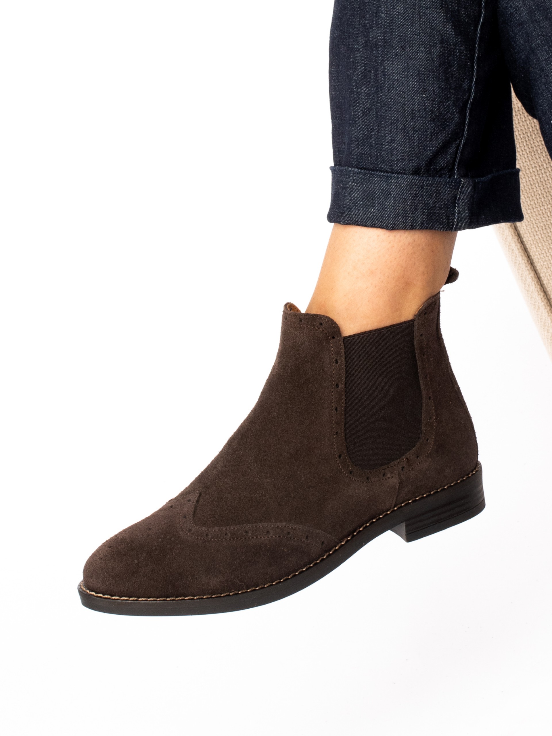 Botim Chelsea em Camurça