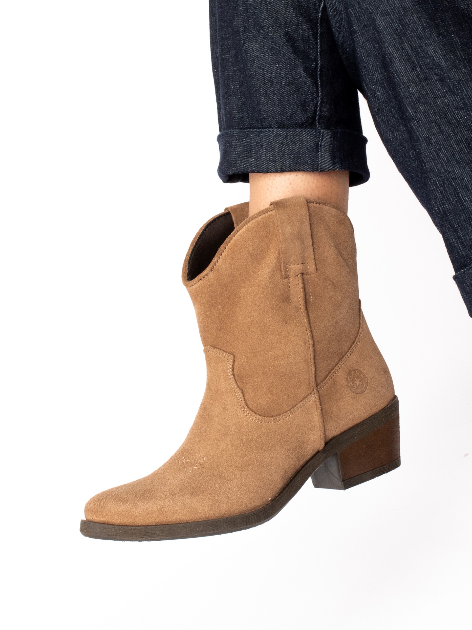 Suede Texan ankle boot