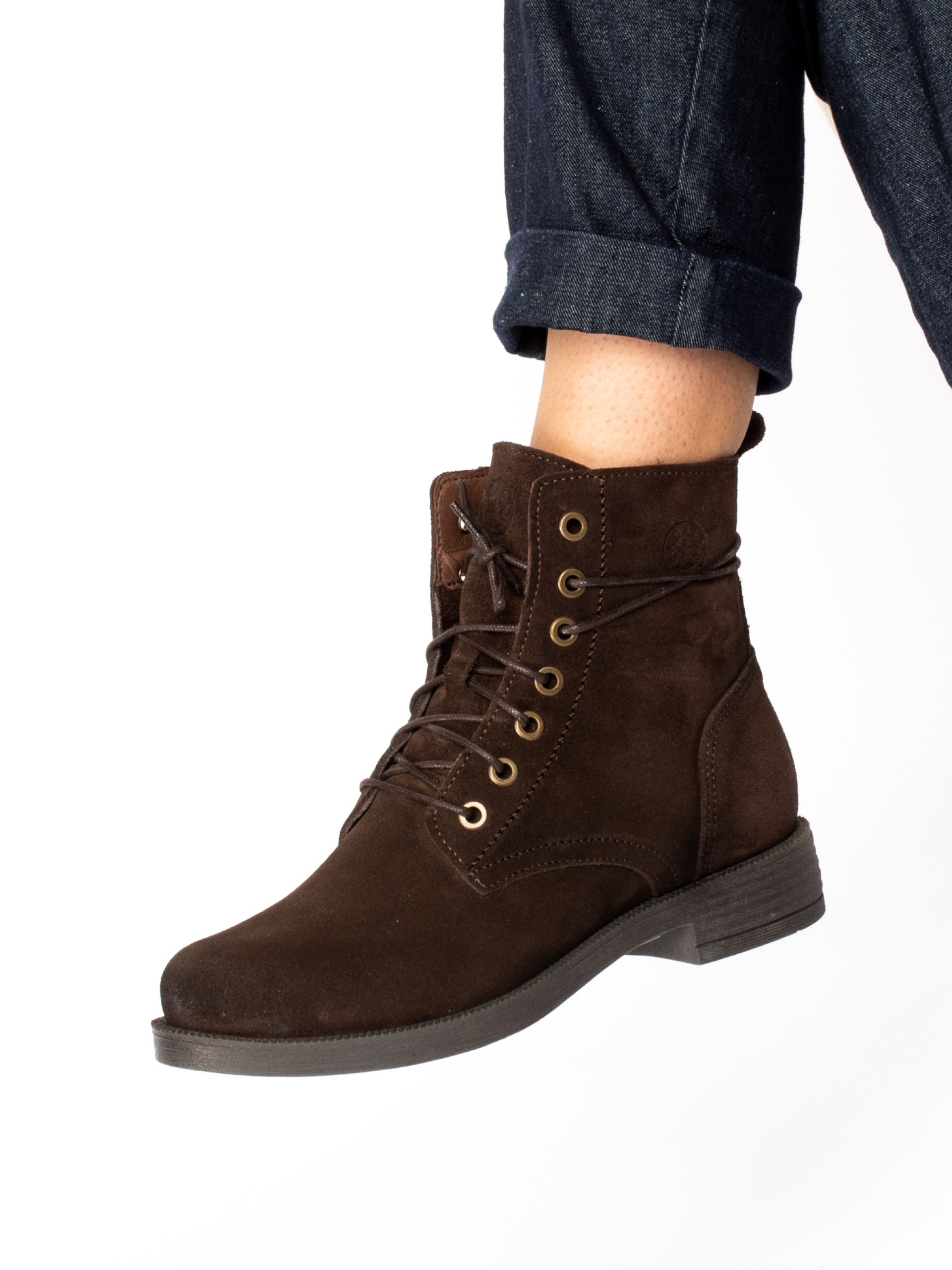 Suede military boot