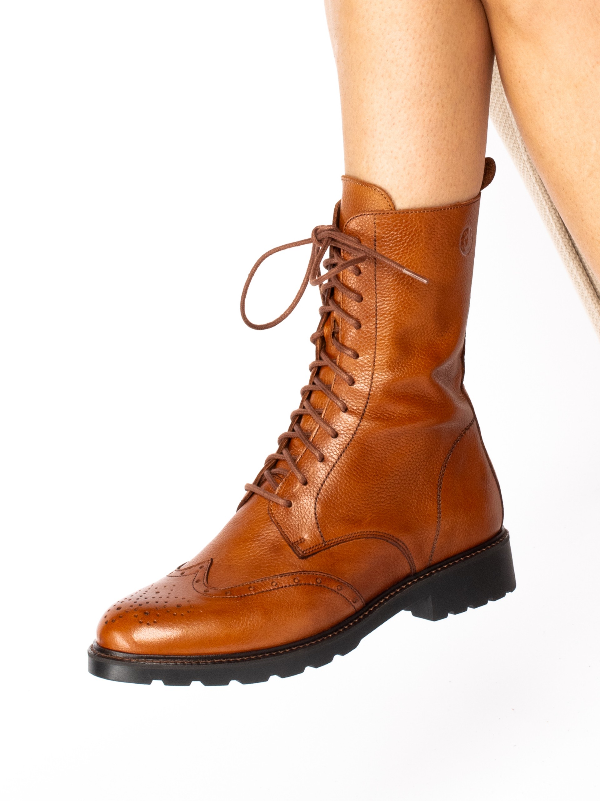 Leather Mid-Calf Boot