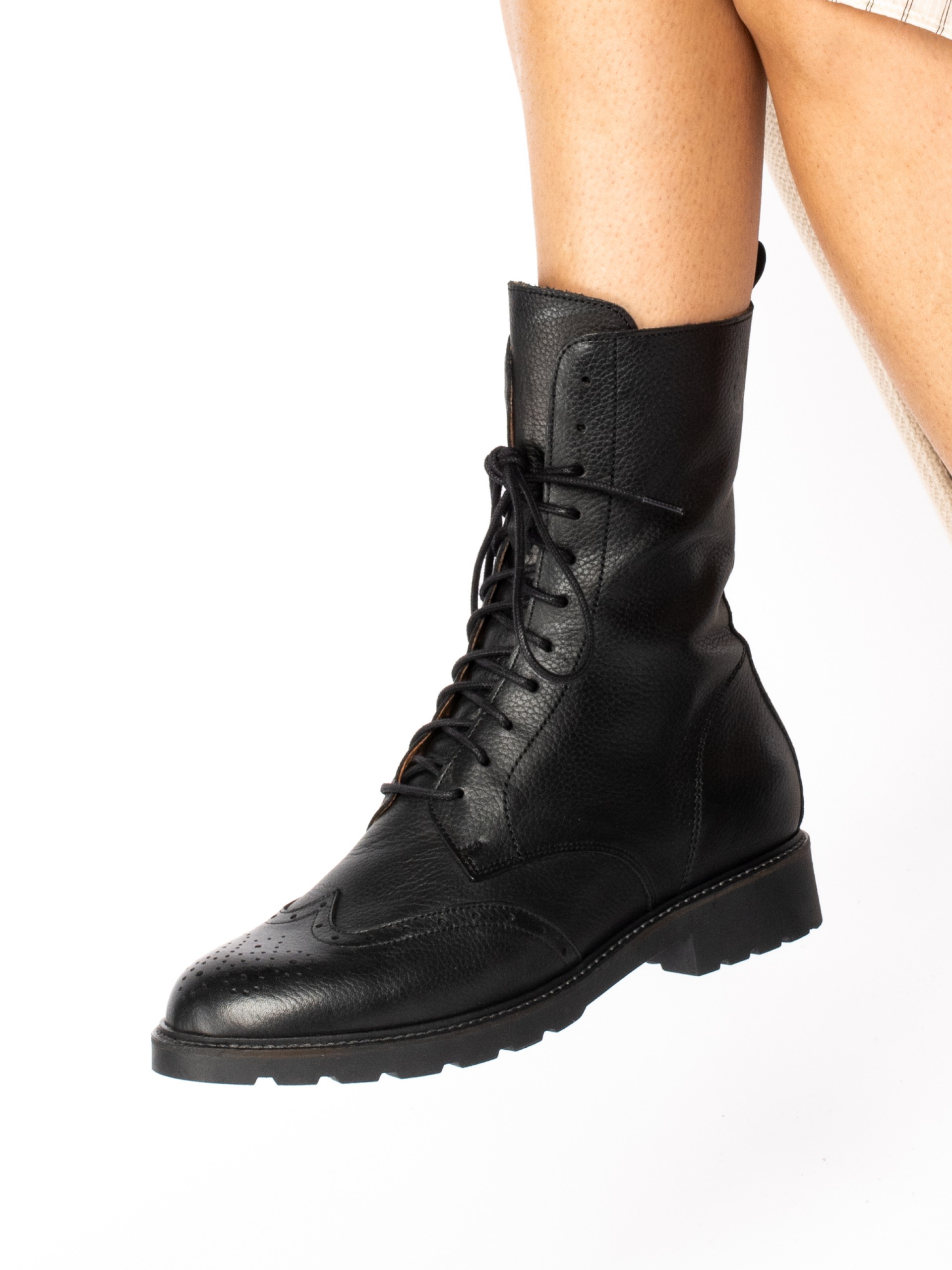 Leather Mid-Calf Boot