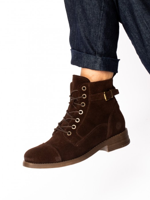 Suede Military Boots