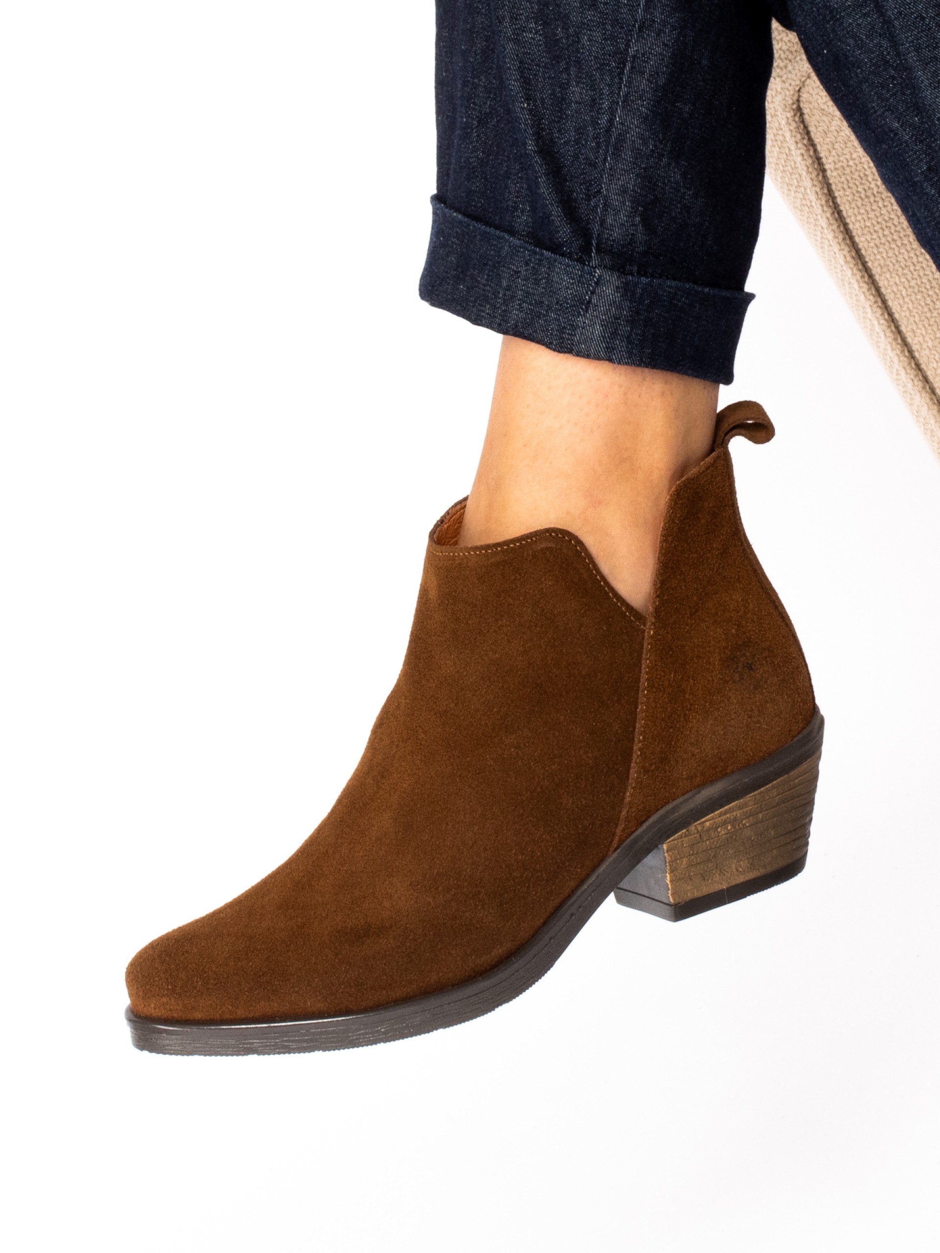 Suede Texan Ankle Boots