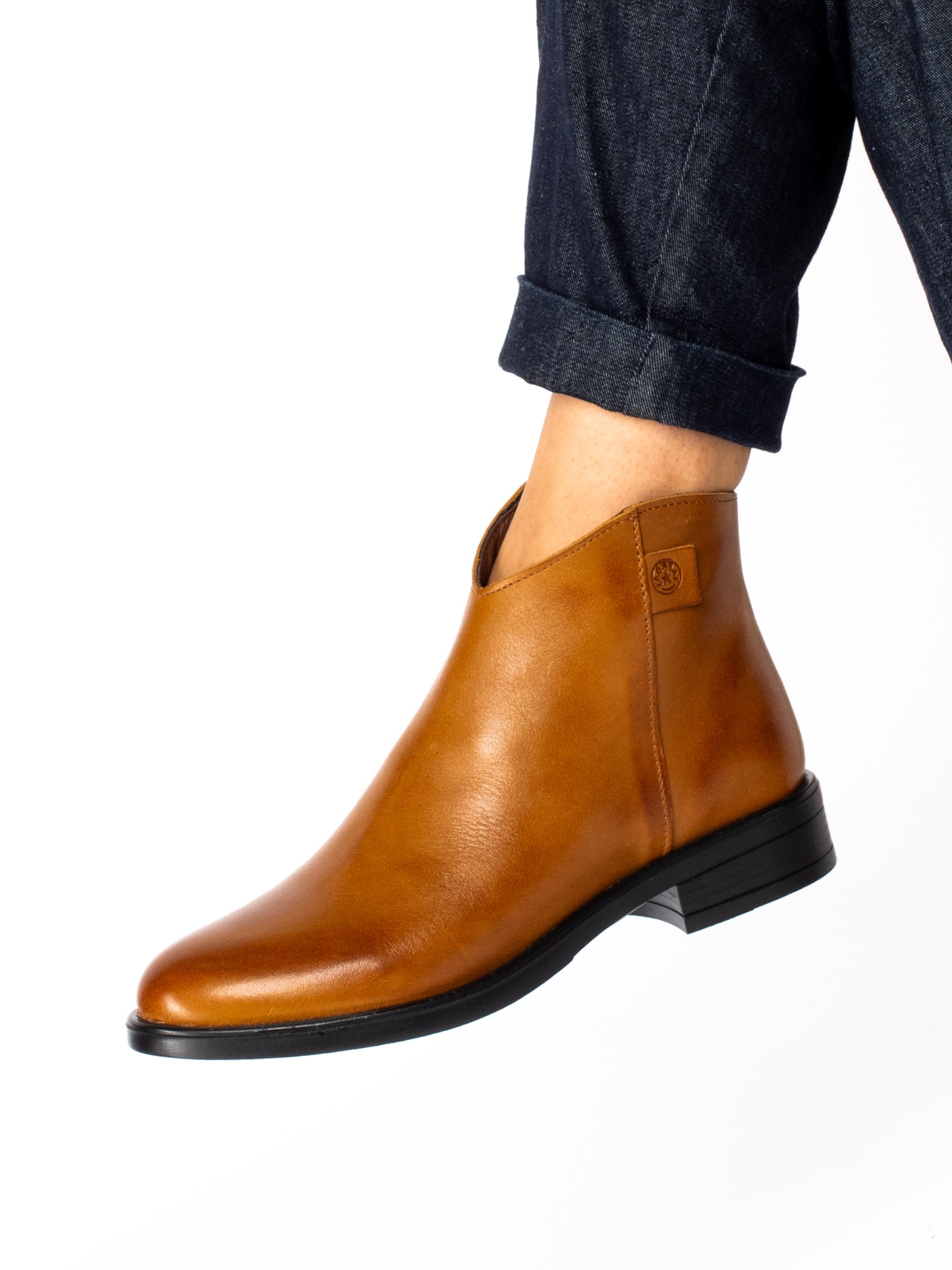 Short Leather Ankle Boots