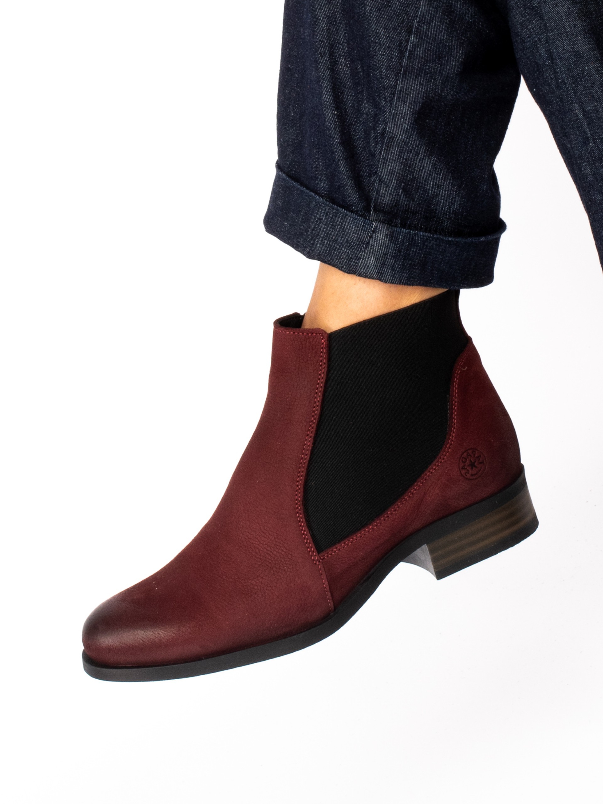 Nubuck Ankle Boot with Elastic