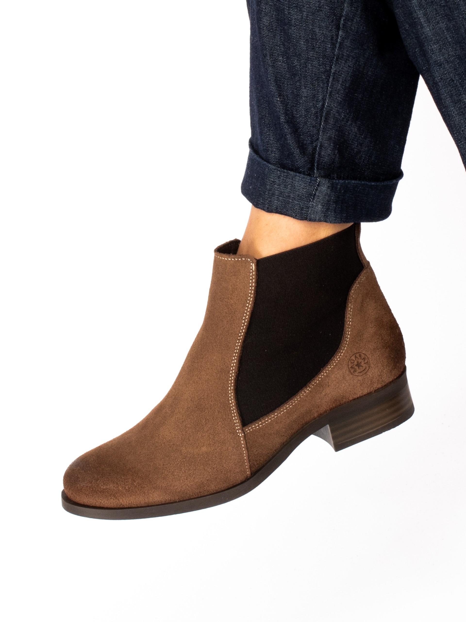 Suede Ankle Boot with Elastic