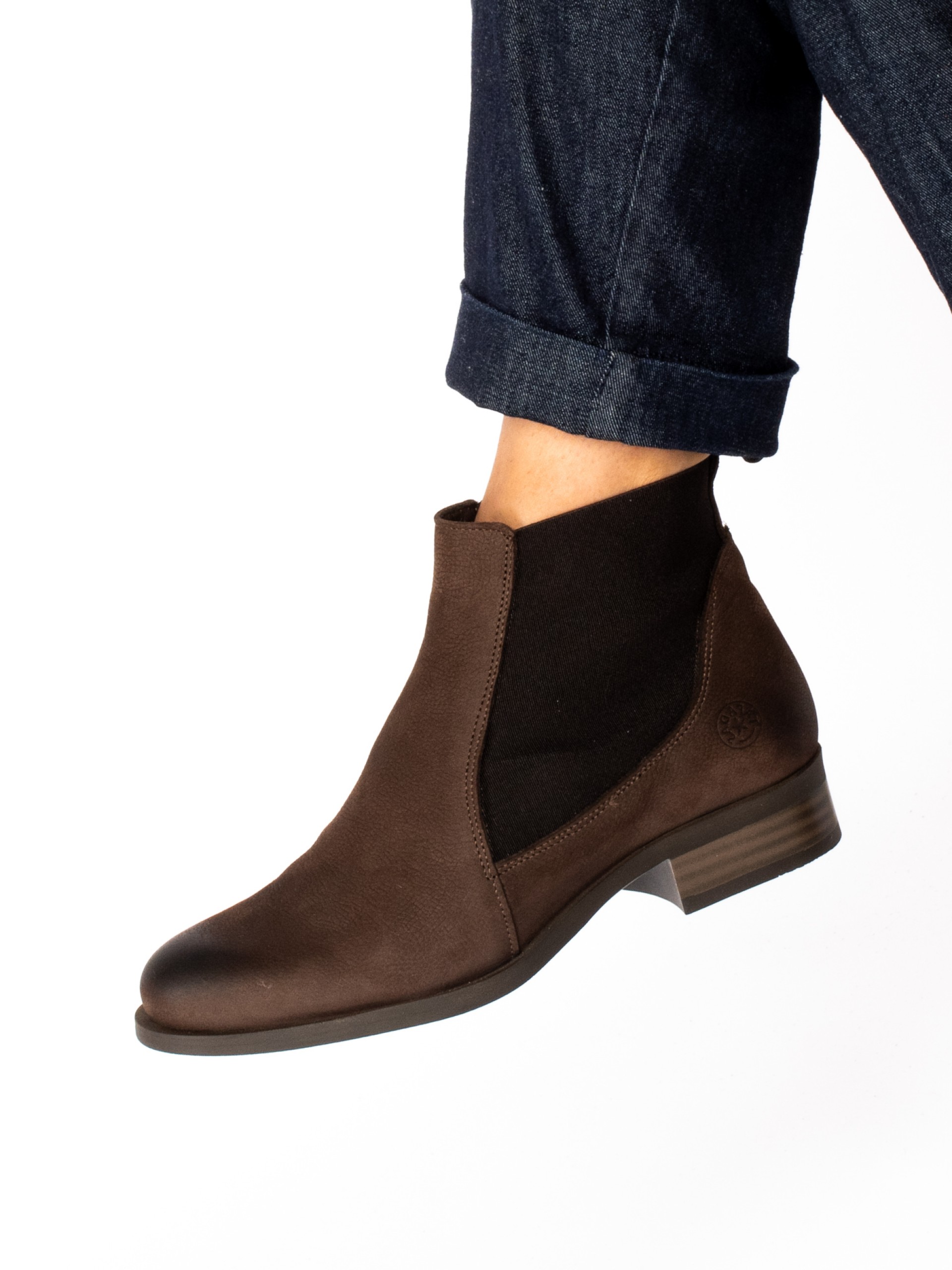 Nubuck Ankle Boot with Elastic
