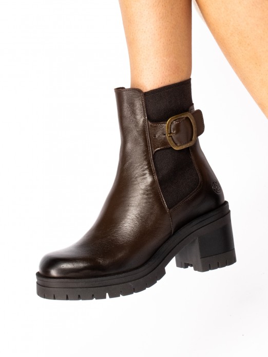 Leather High Heel Boot