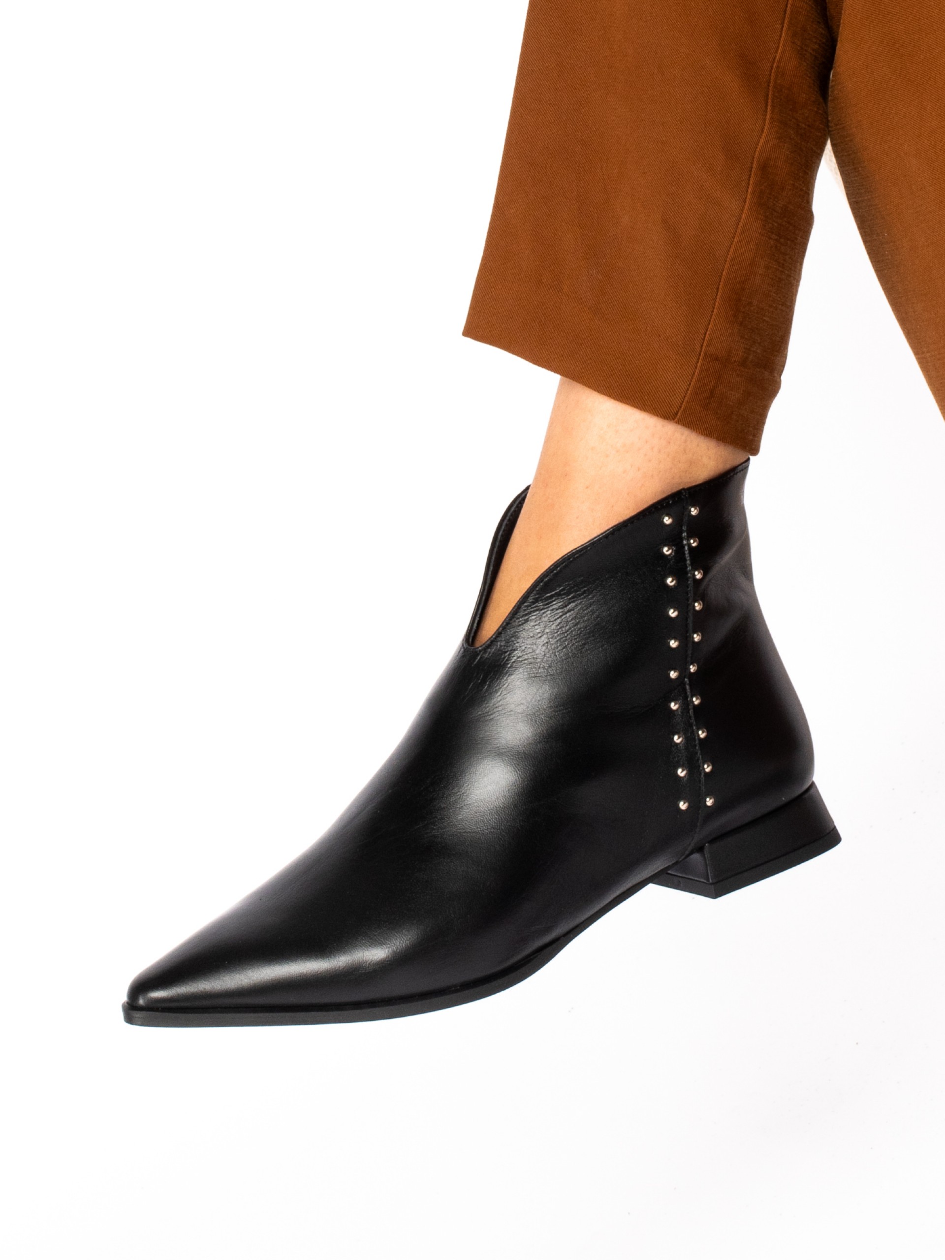 Leather Ankle Boot with Studs