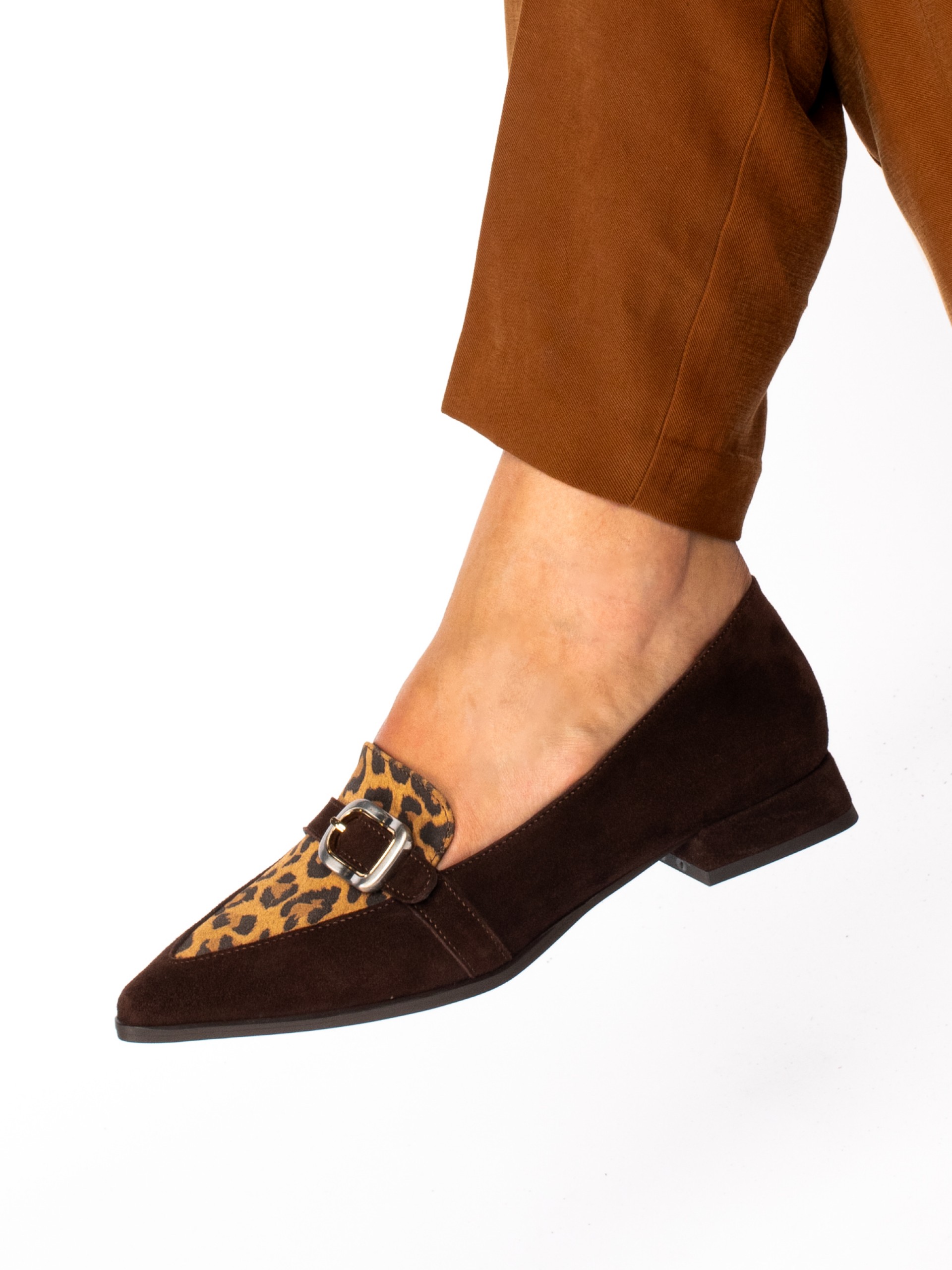 Suede Shoe with Animal Print