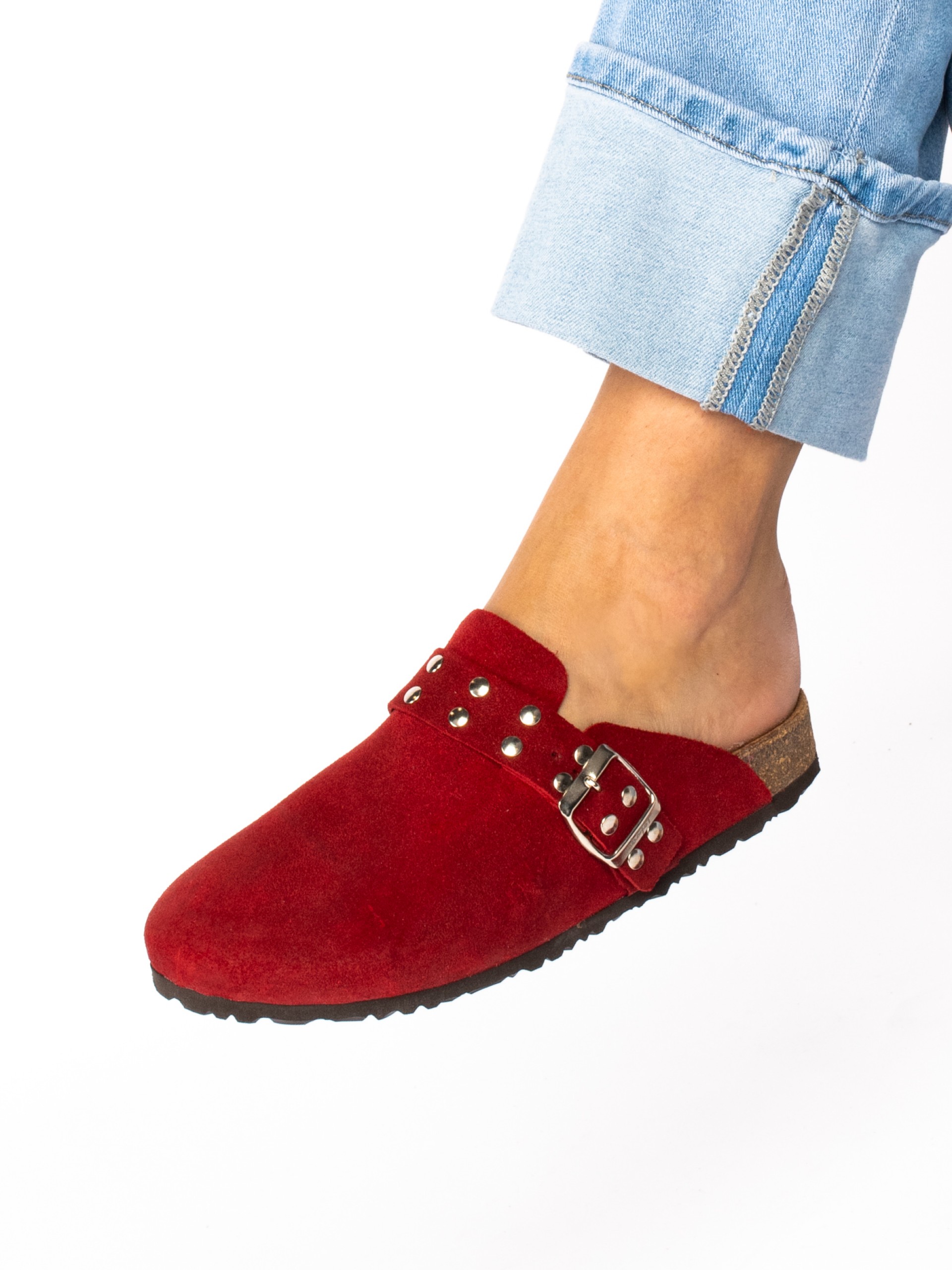 Suede Clogs with Studs