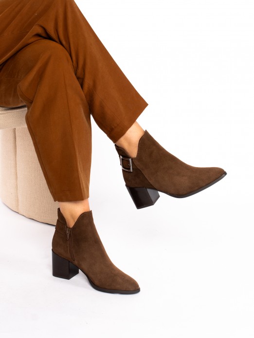 Suede Heeled Ankle Boot