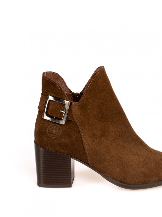 Suede Heeled Ankle Boot