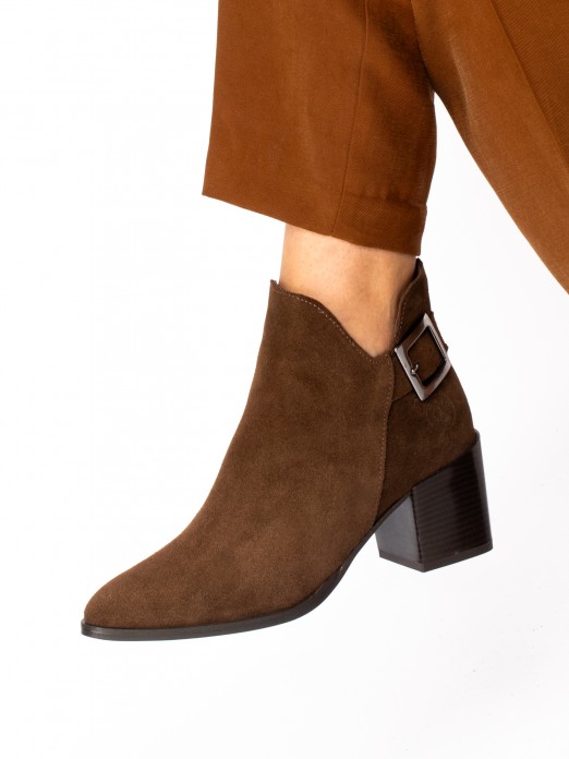 Suede Heeled Ankle Boot