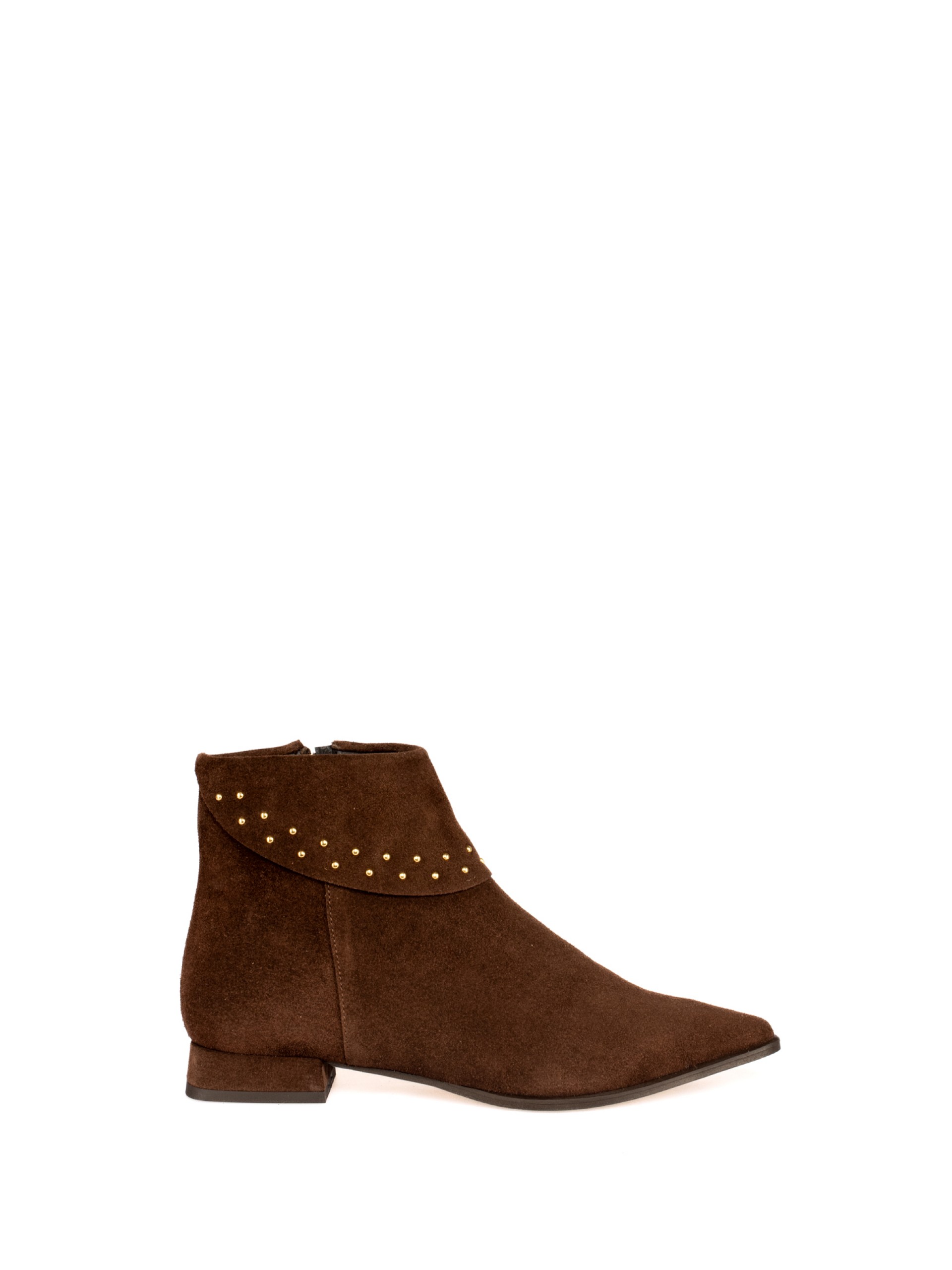 Short Suede Ankle Boot with Studs