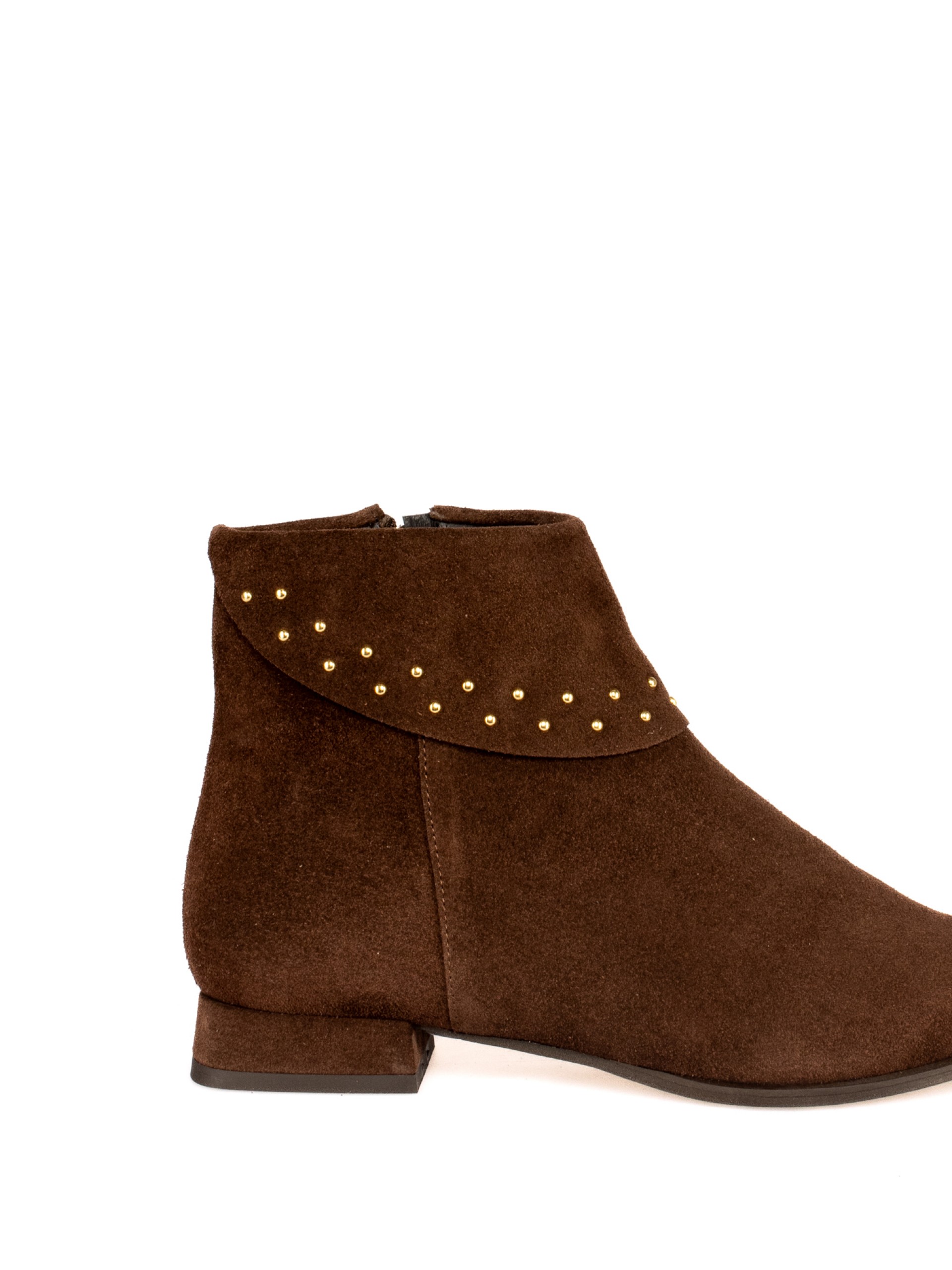 Short Suede Ankle Boot with Studs