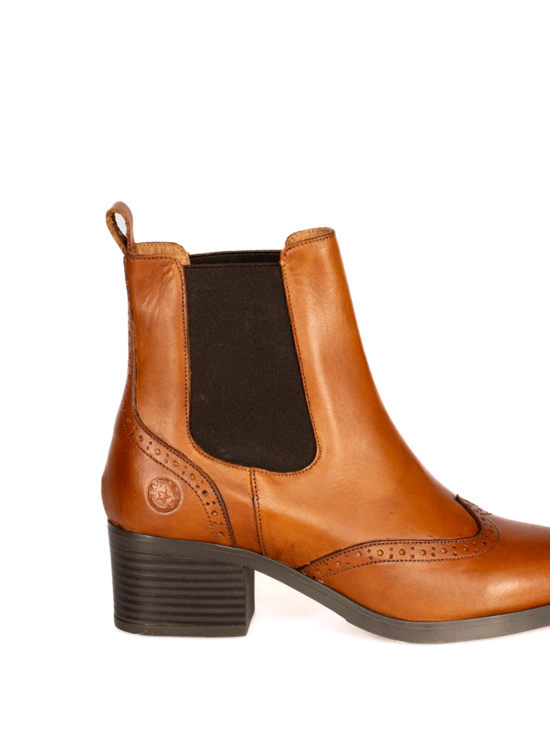 Leather Ankle Boots with Elastic Bands