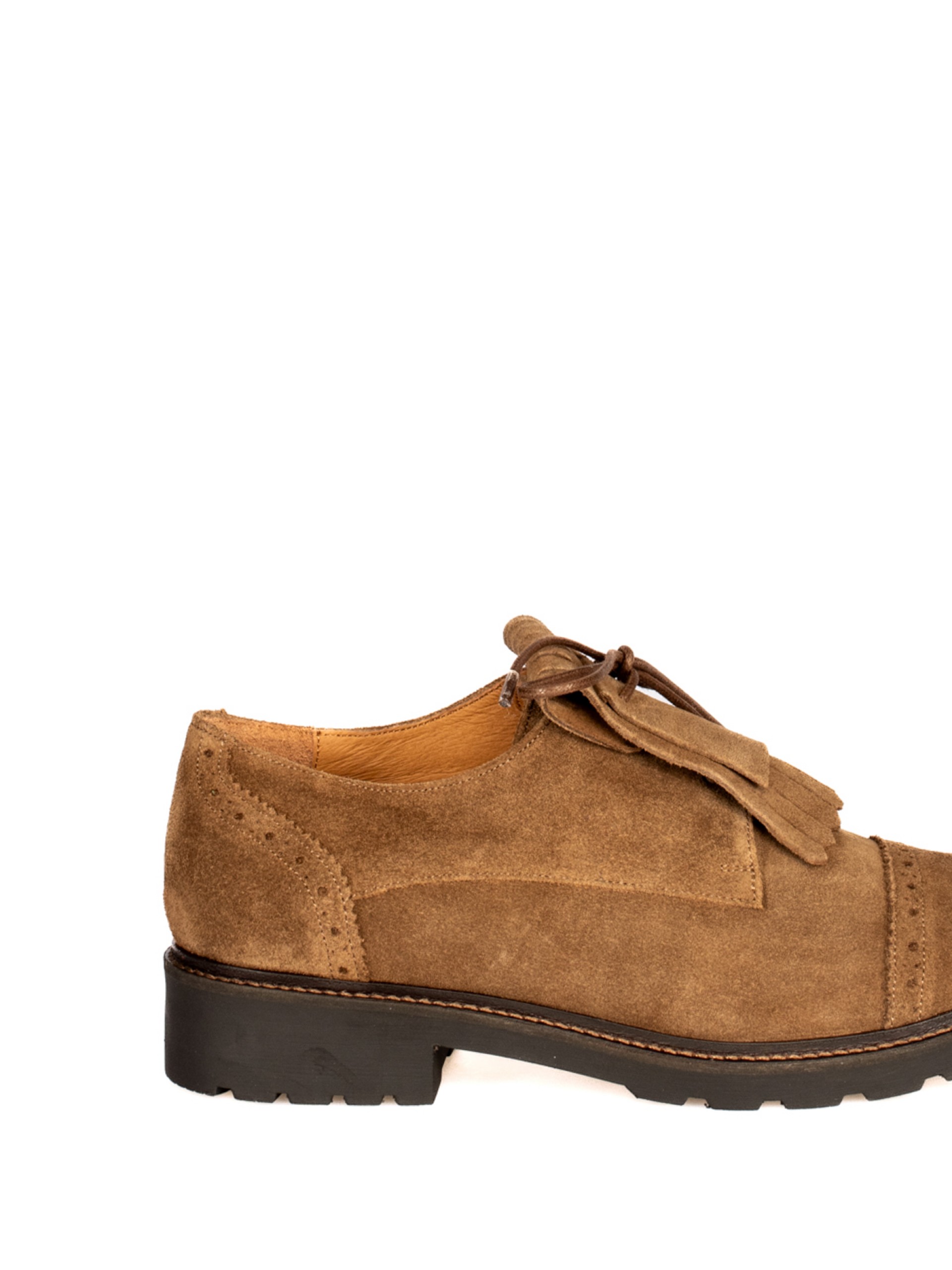 Suede Shoe with Fringes and High Sole