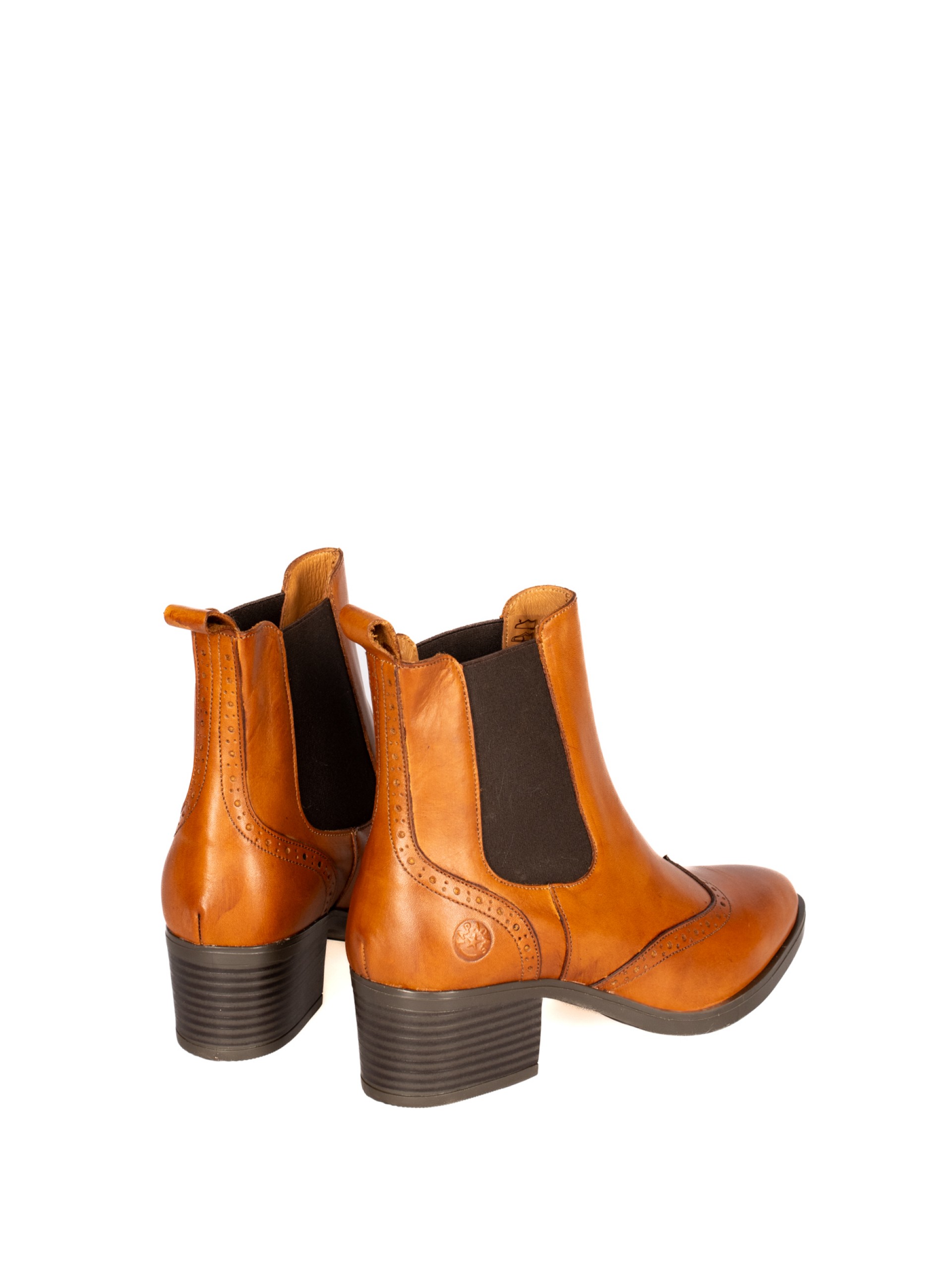 Leather Ankle Boots with Elastic Bands
