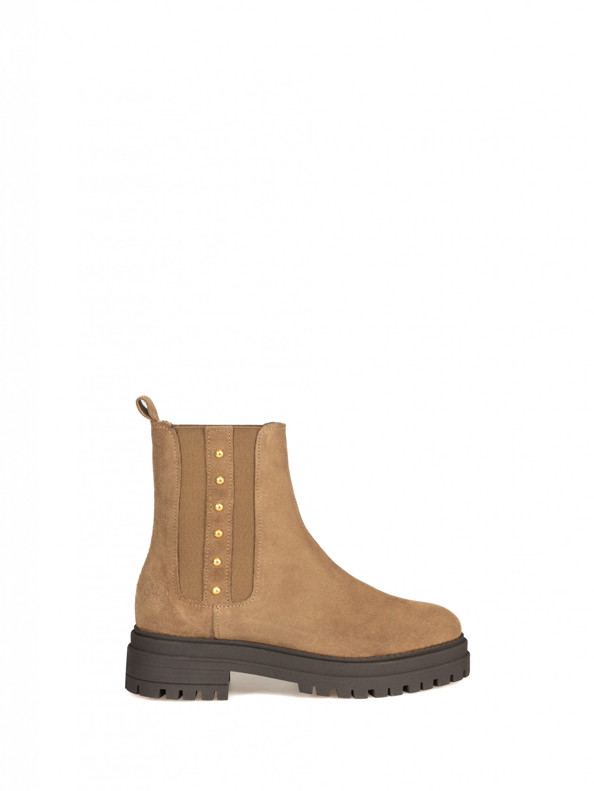 Botim com elásticos em Camurça e Tachas