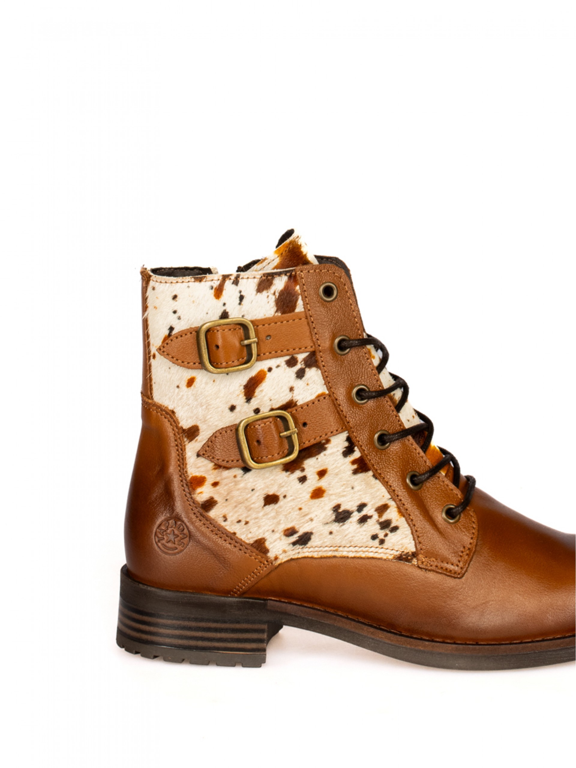 Military-style leather ankle boot