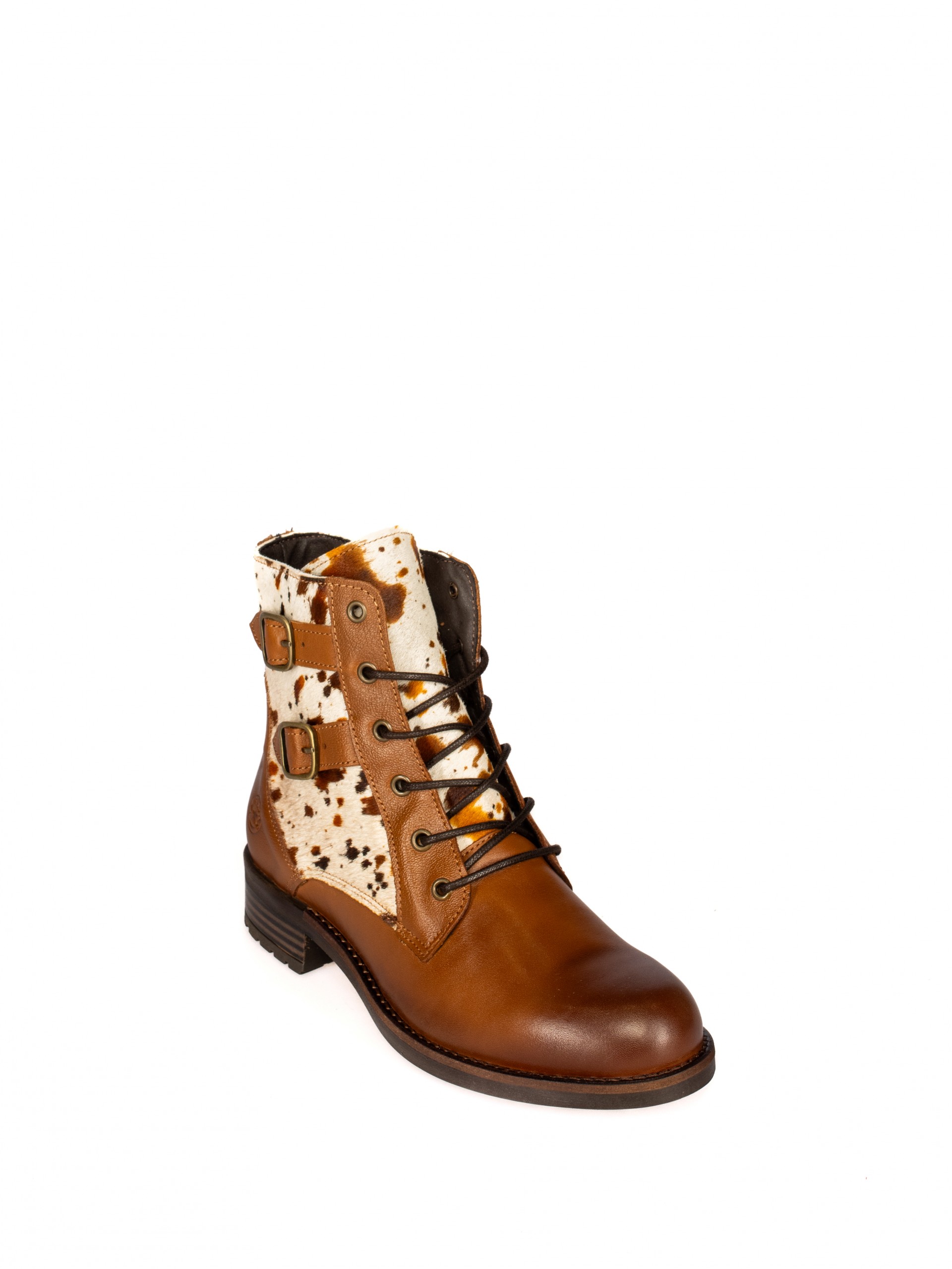 Military-style leather ankle boot