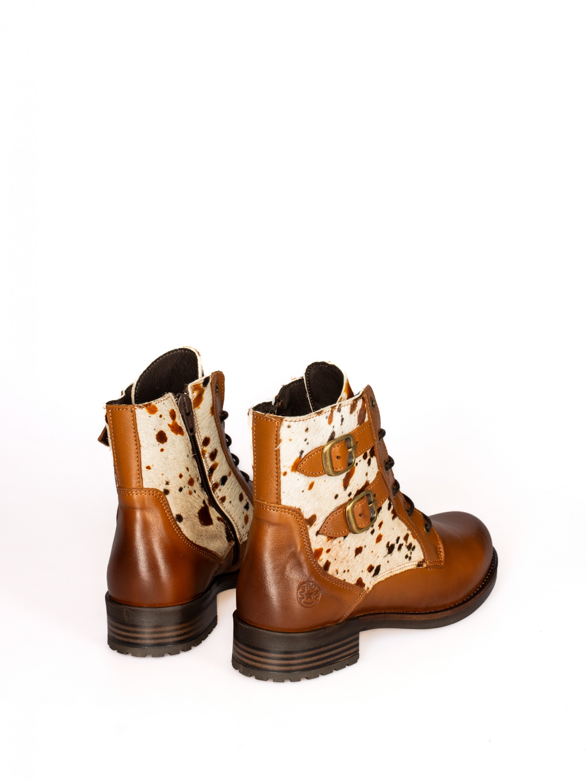 Military-style leather ankle boot