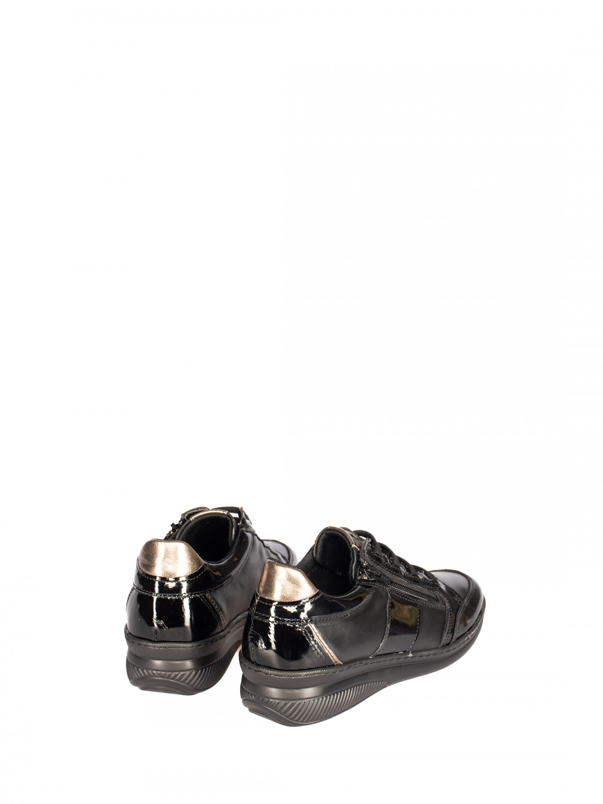 Sapato de Conforto em Pele com atacador e fecho