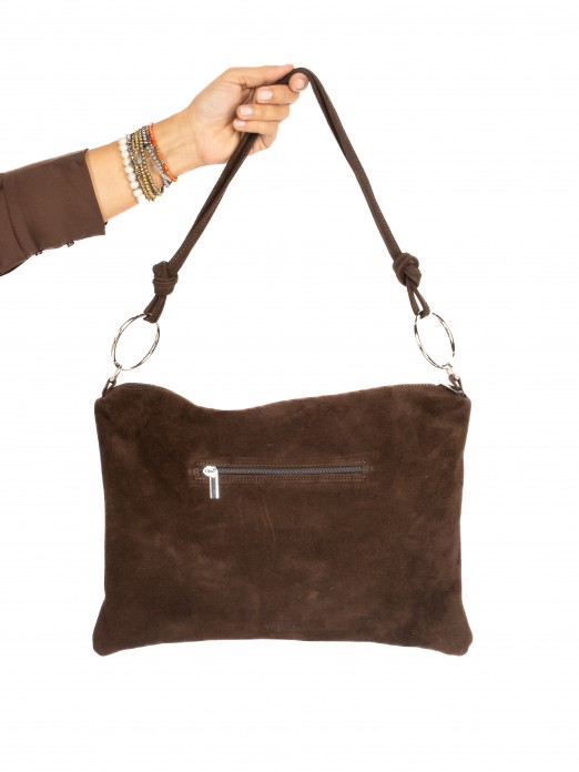 Mala de ombro em camurça com animal print Mala de ombro em camurça com animal print