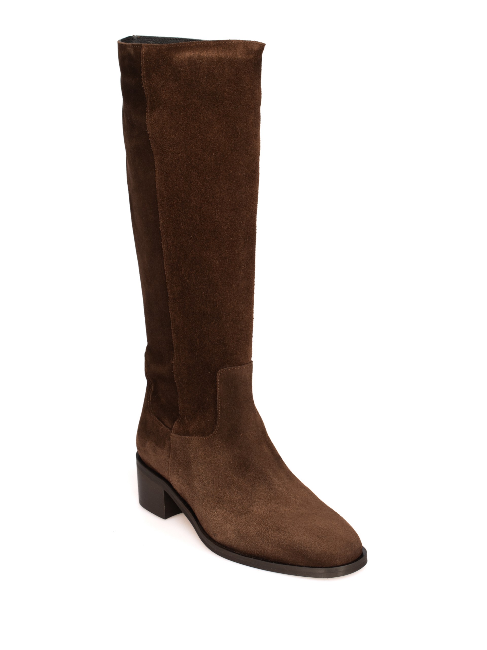 High-top suede boots