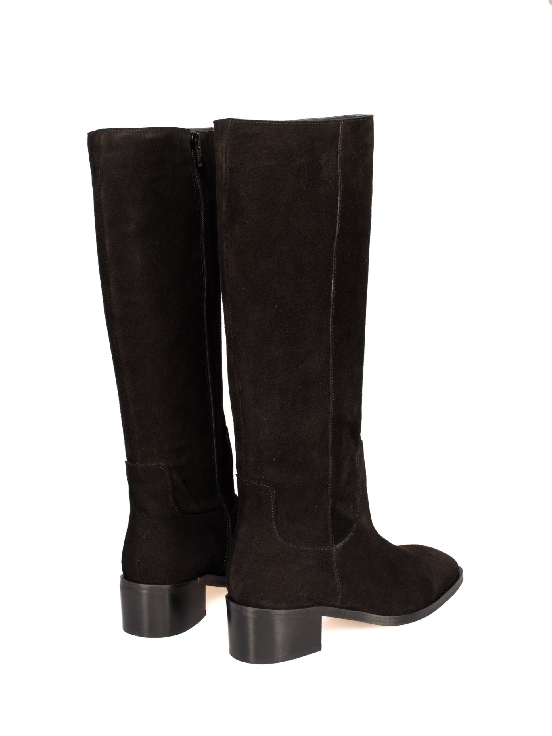 High-top suede boots