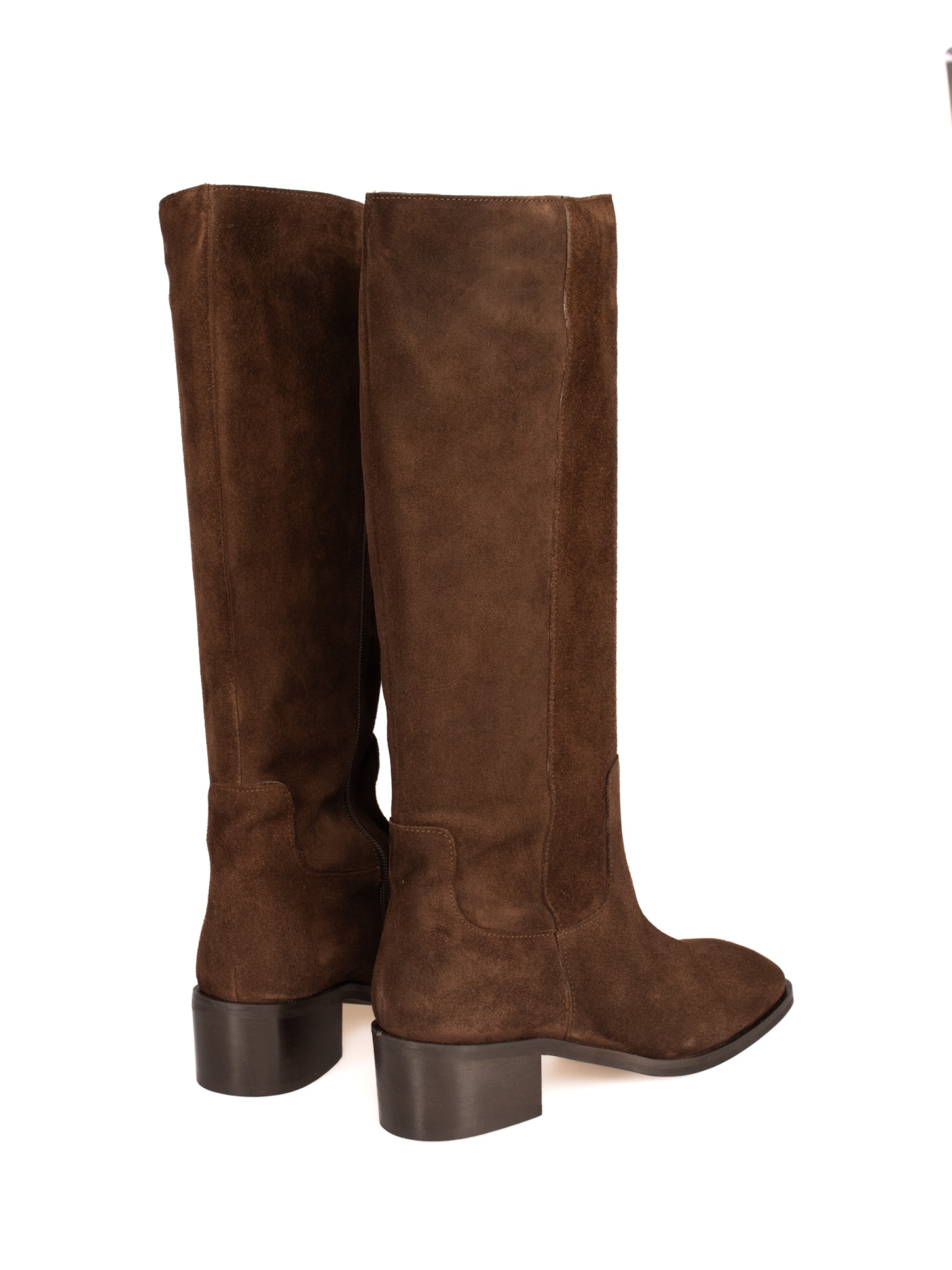 High-top suede boots