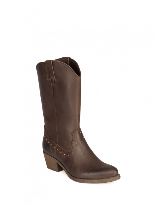 High-top Texan boot in Leather