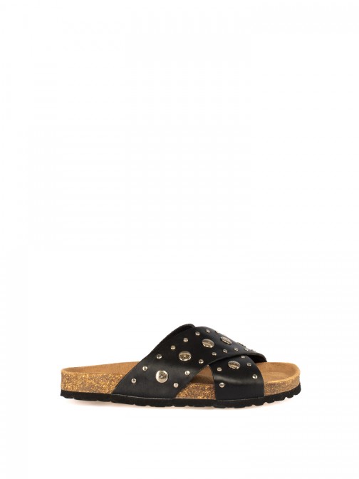 Women’s Bio Leather Slide Sandal with Cross Straps Women’s Bio Leather Slide Sandal with Cross Straps