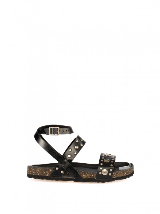 Women’s Bio Leather Sandal with Studded Straps Women’s Bio Leather Sandal with Studded Straps