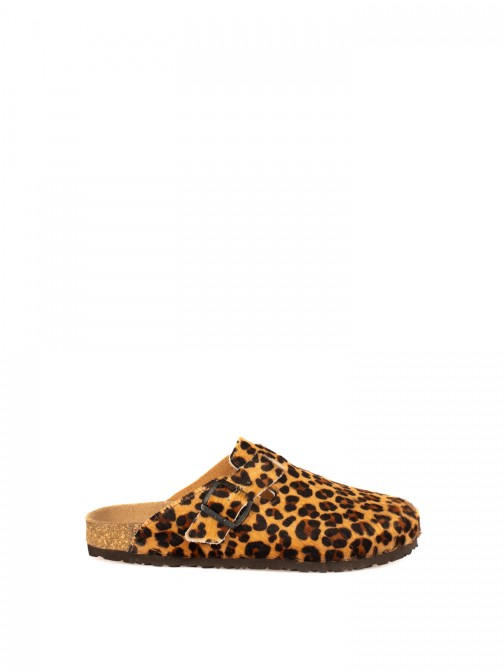 Women�s Bio Animal Print Fur Leather Clog