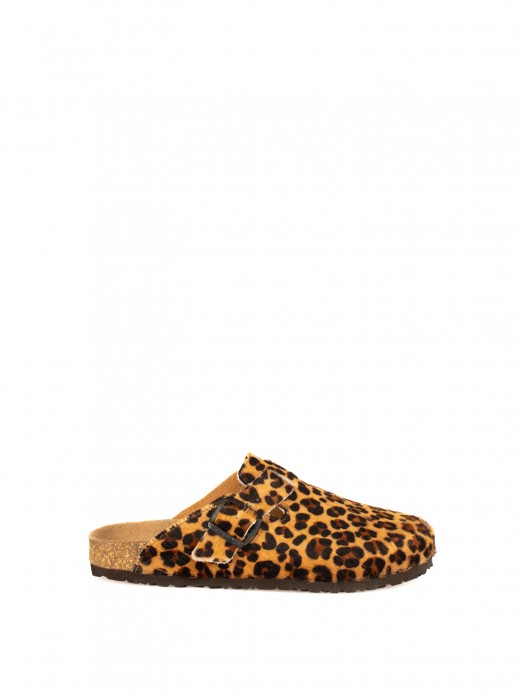 Clog Bio de Senhora em Pêlo Animal Print Clog Bio de Senhora em Pêlo Animal Print