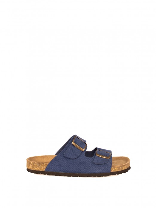 Women�s Bio Suede Jeans Slide Sandal with Buckles