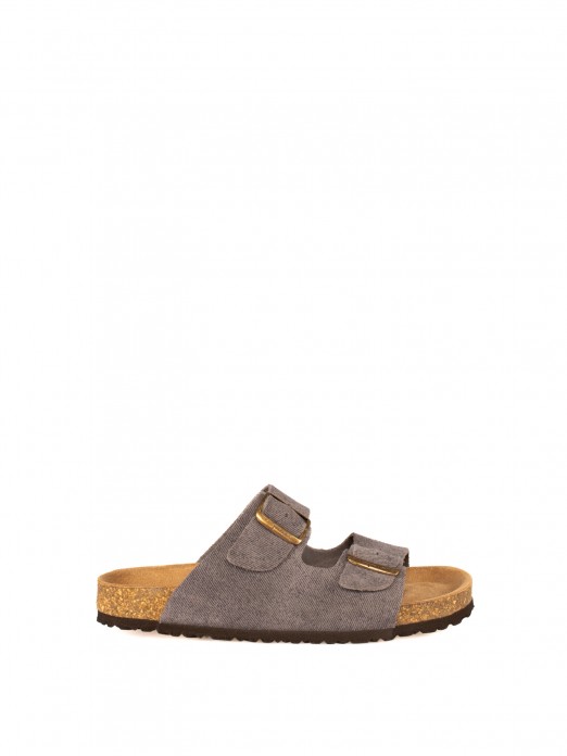 Women�s Bio Suede Jeans Slide Sandal with Buckles