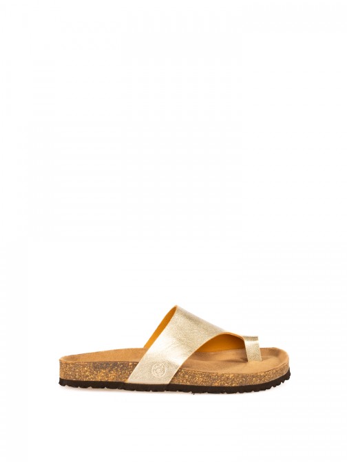 Women�s Bio Toe-Post Laminated Leather Sandal