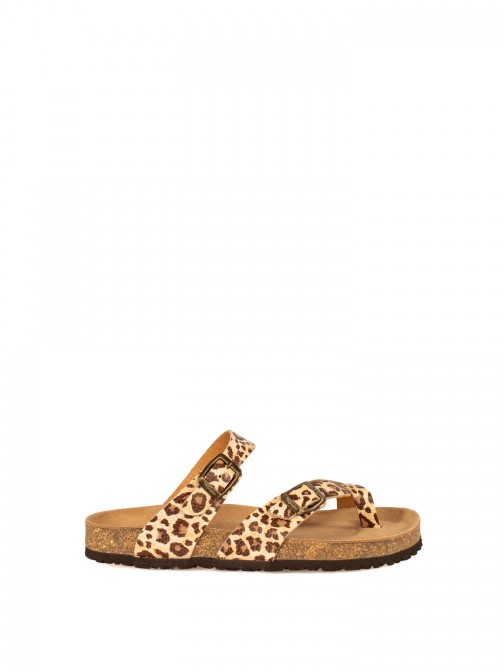 Women�s Bio Animal Print Leather Slide Sandal