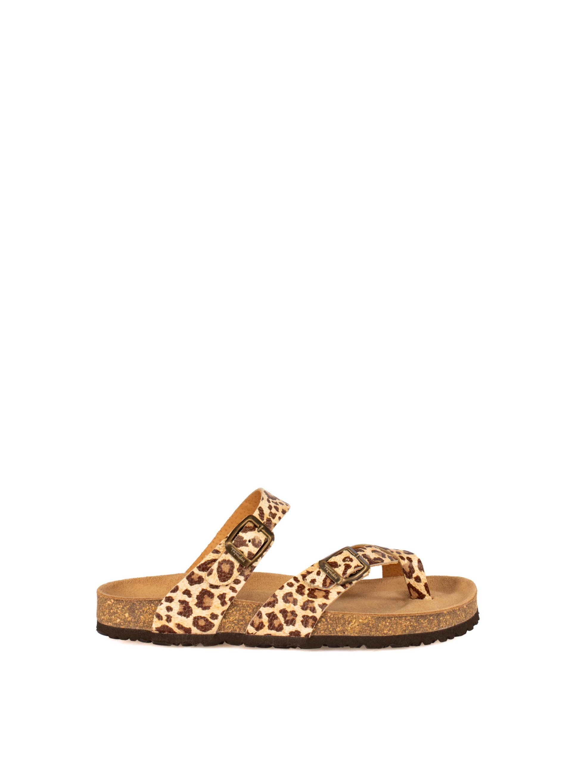 Women’s Bio Animal Print Leather Slide Sandal