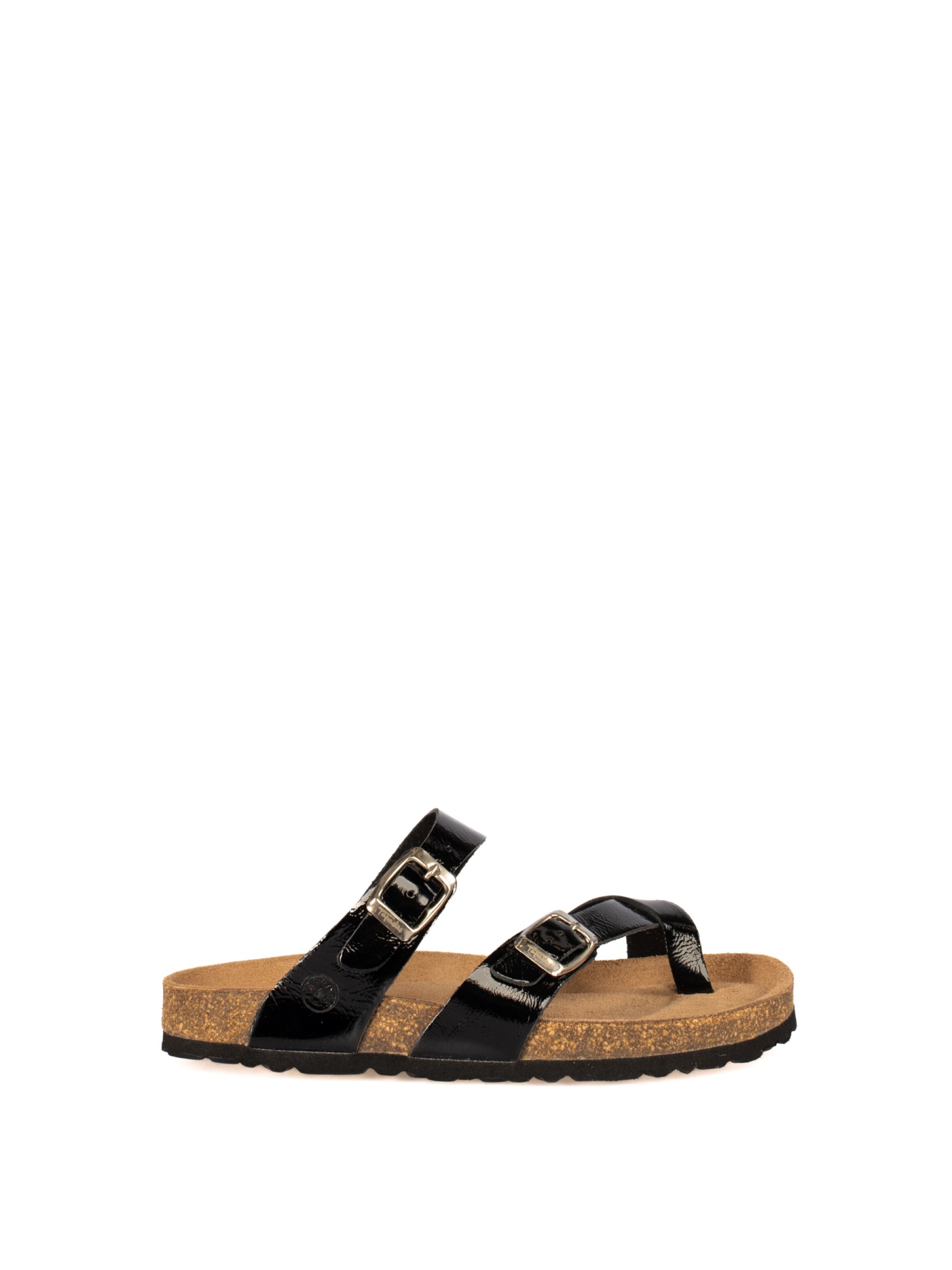 Chinelo Bio em Verniz com tiras e fivelas