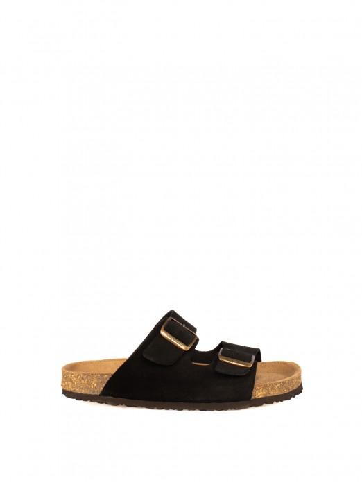 Women’s Bio Suede Slide Sandal with Buckles Women’s Bio Suede Slide Sandal with Buckles