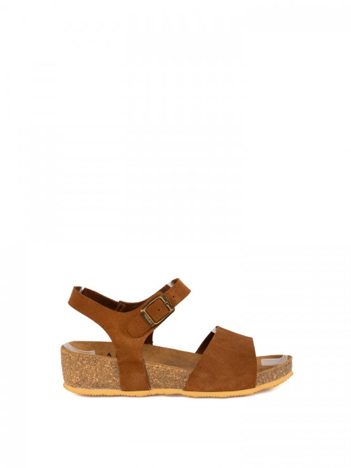 Bio Wedge Sandal in Suede
