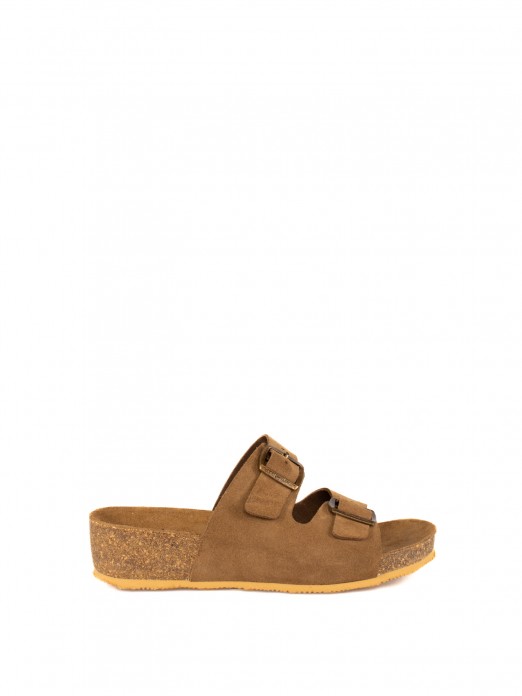 Bio Buckle Sandal in Suede with Wedge Bio Buckle Sandal in Suede with Wedge