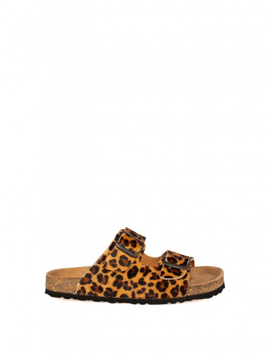 Chinelo Bio com Fivelas em Pêlo Animal Print Chinelo Bio com Fivelas em Pêlo Animal Print